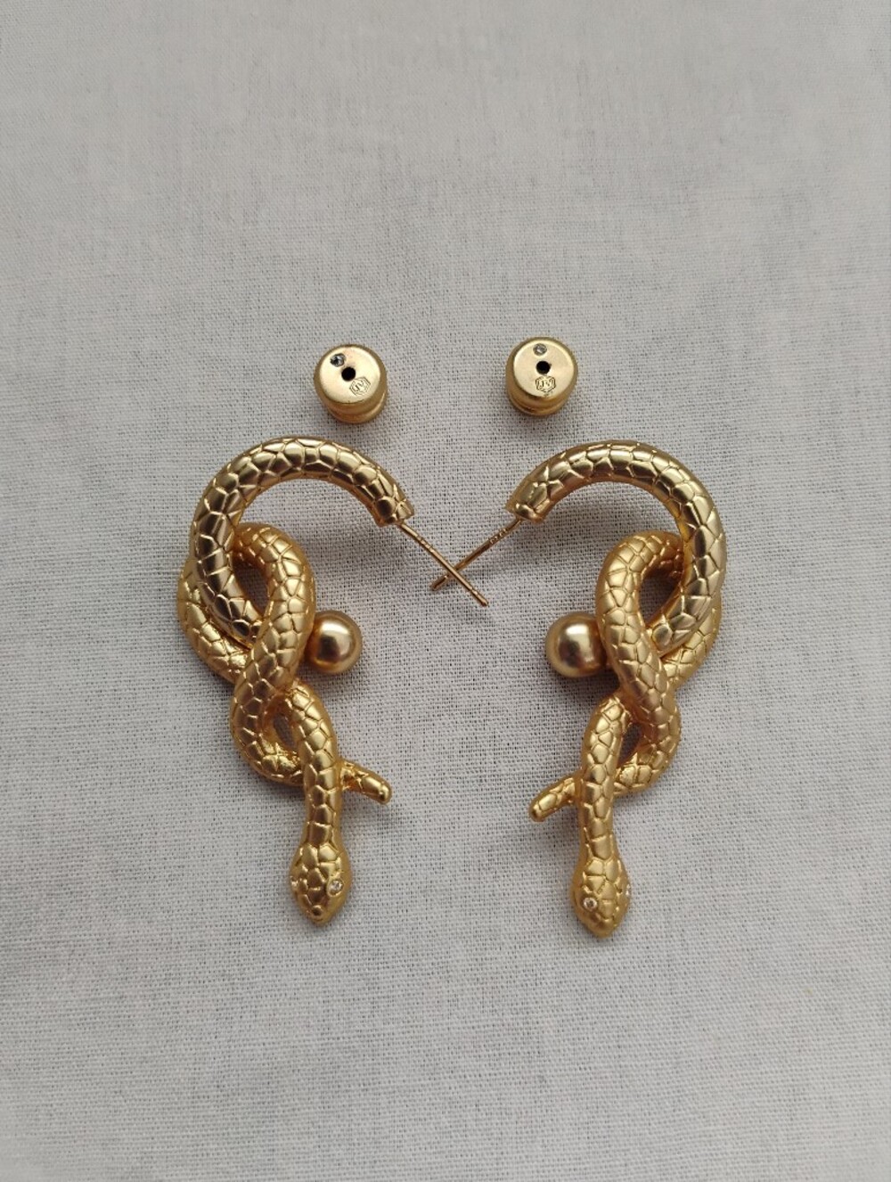 Julie Vos Snake Hoop & Charm Earring